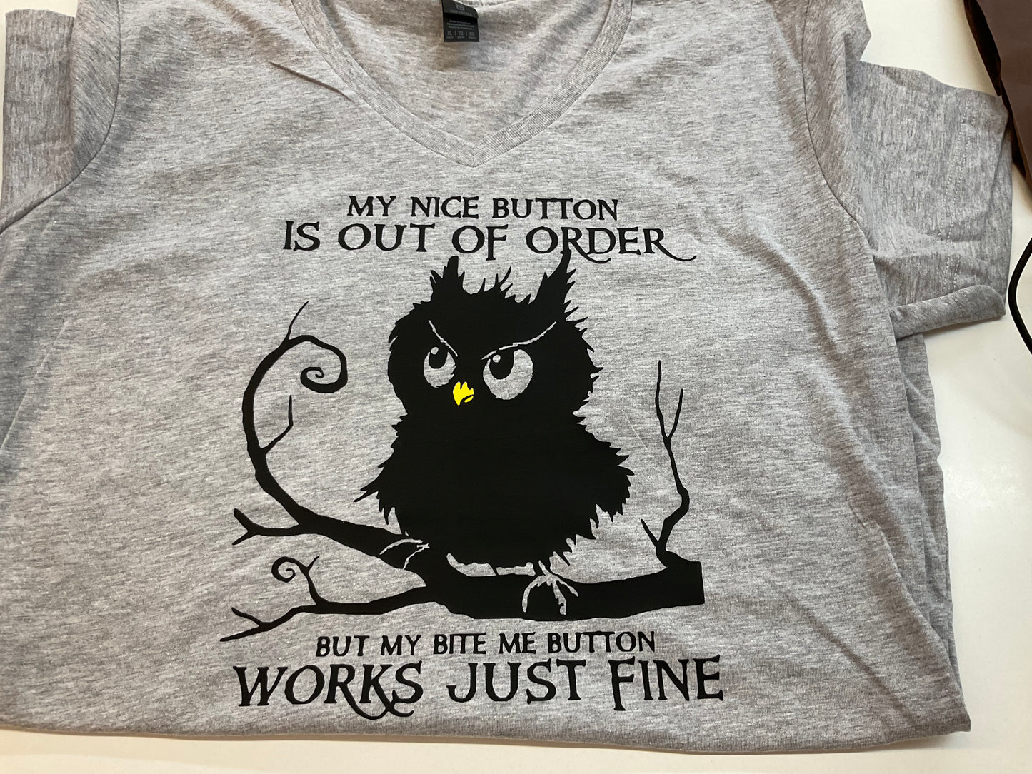 Nice Button Owl T-Shirt
