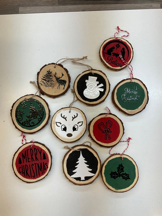 Wood Disc Ornaments