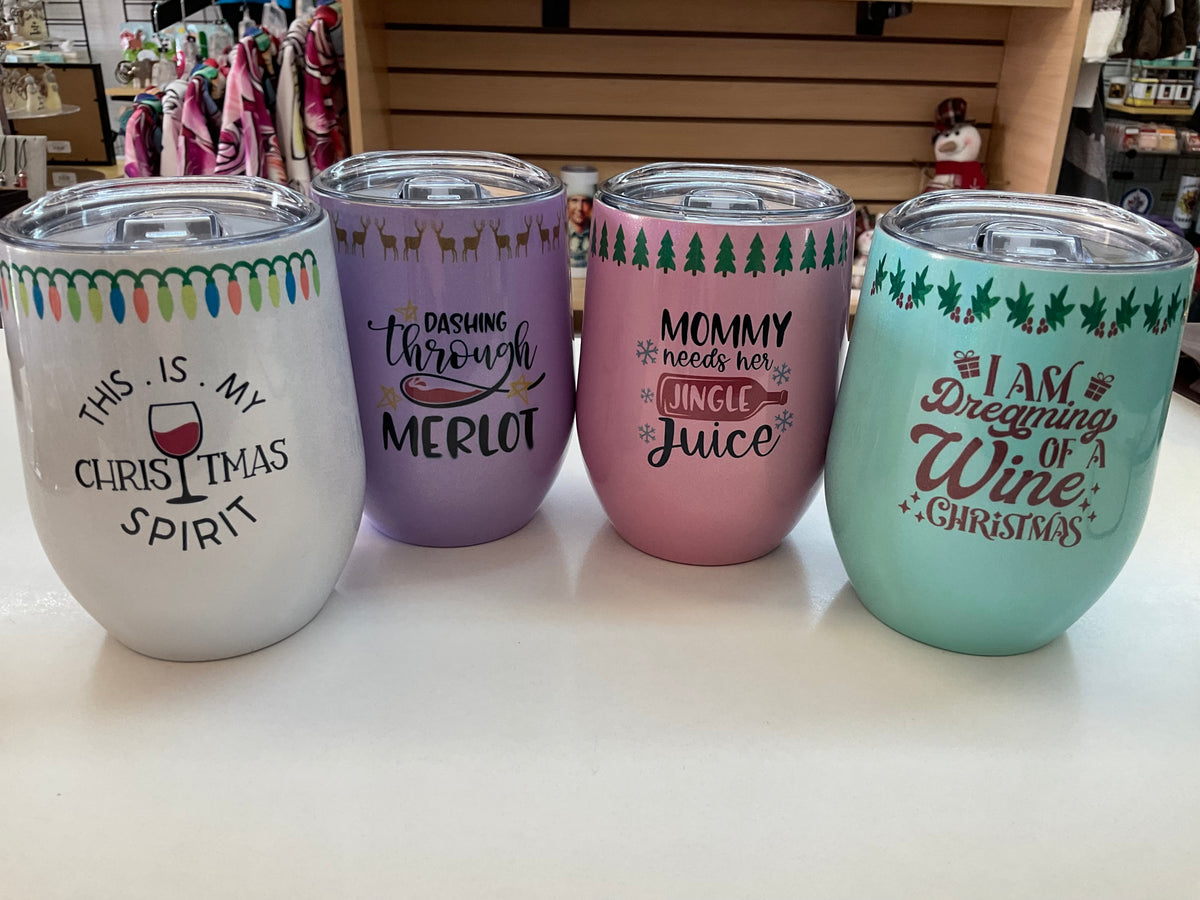 Insulated Holiday Wine Tumblers