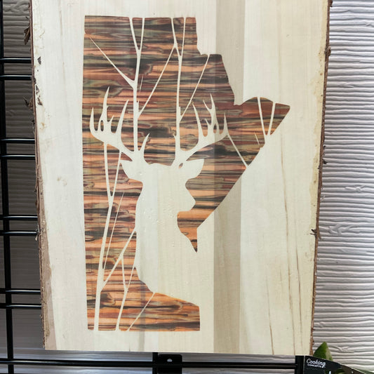 Deer Manitoba Wood Sign