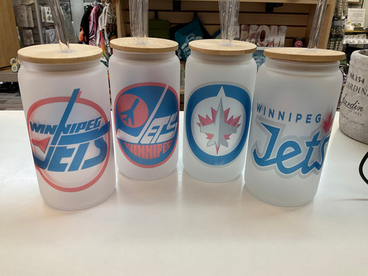 Winnipeg Jets Frosted Glass Tumblers