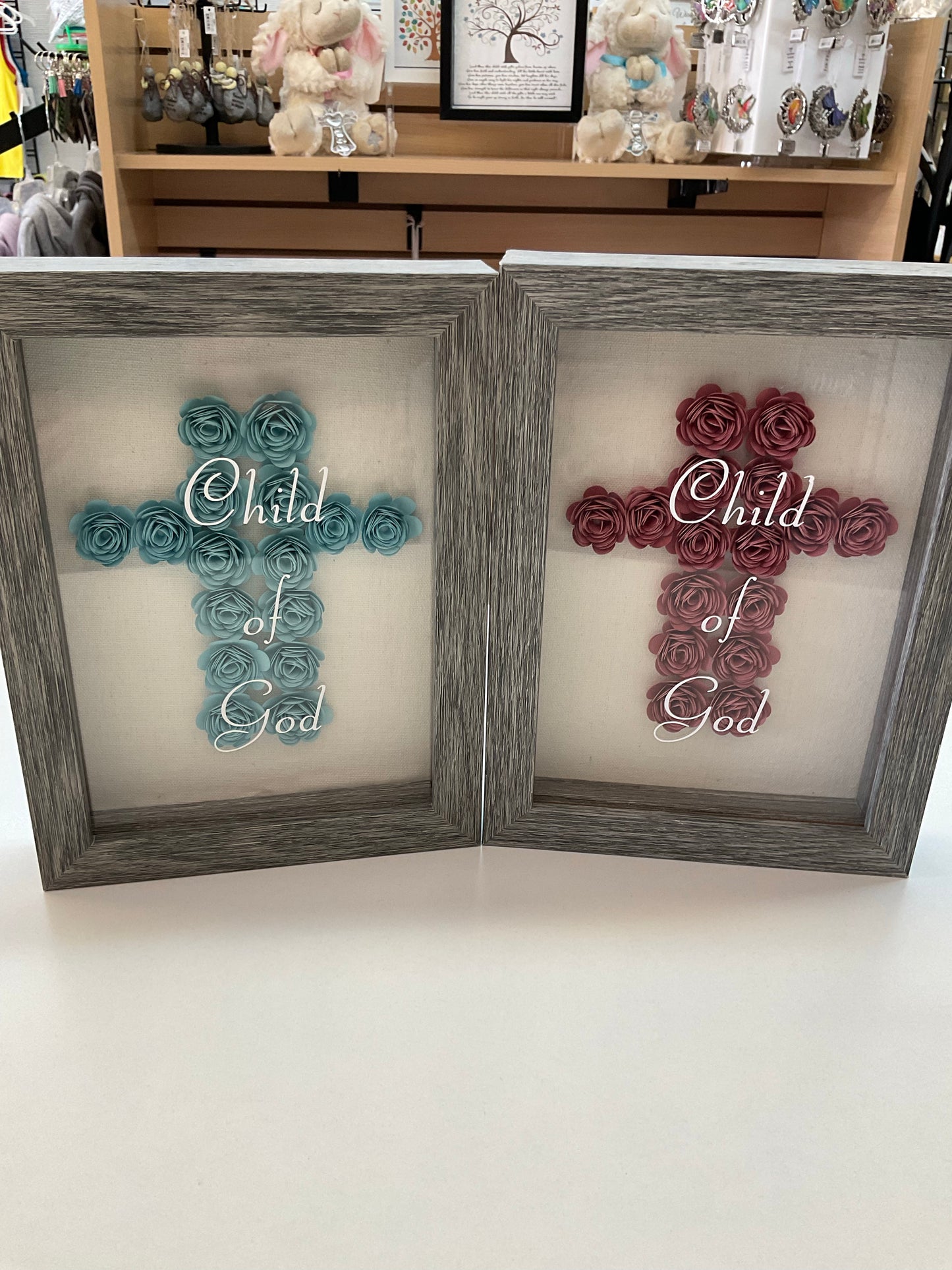 Baptism Cross Shadow Box